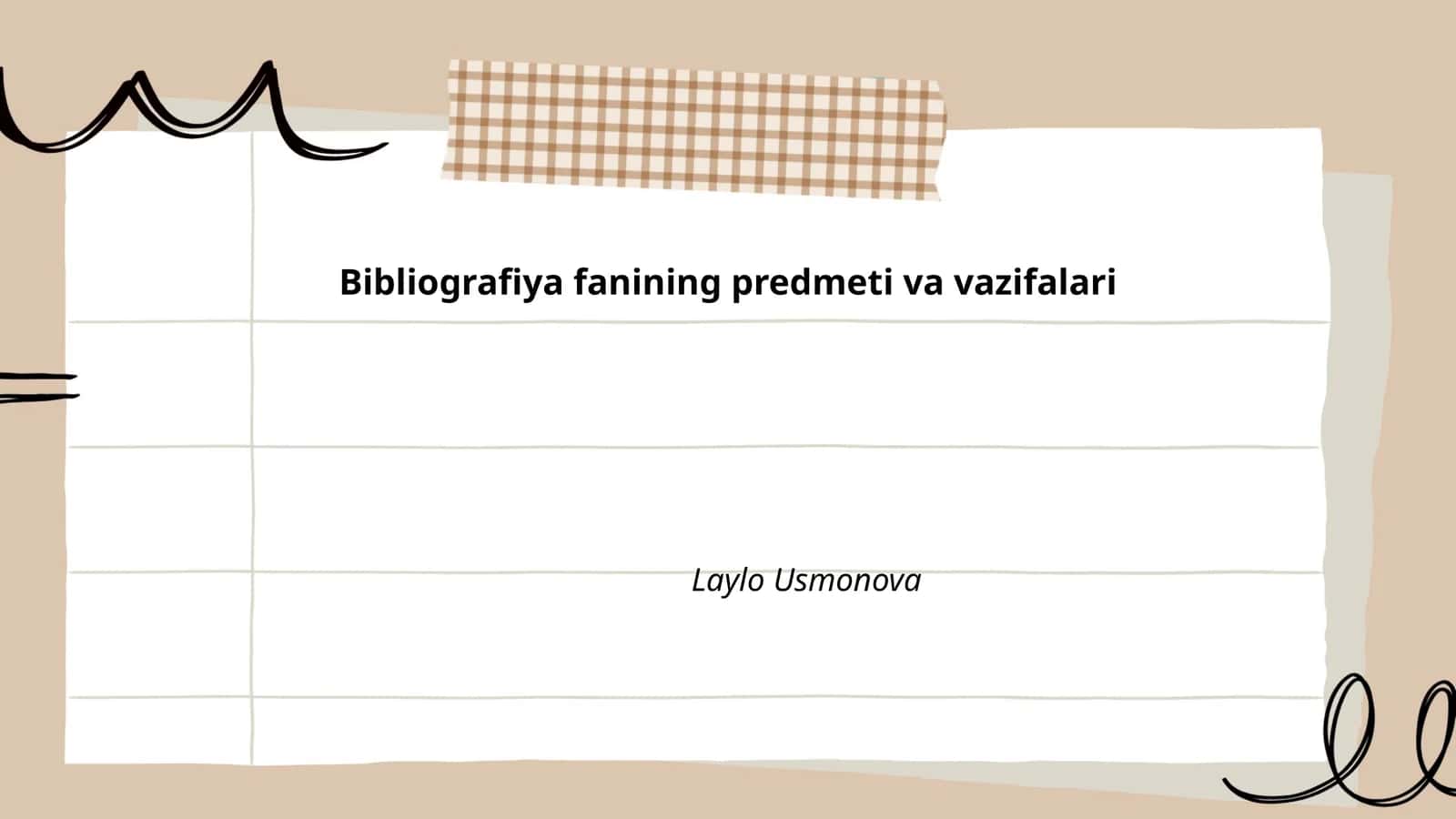 Bibliografiya fanining predmeti va vazifalari