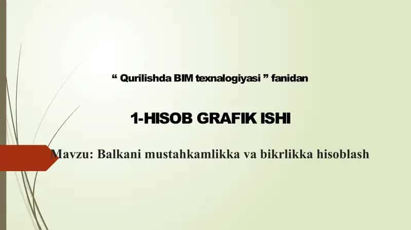 HISOB GRAFIK ISHI