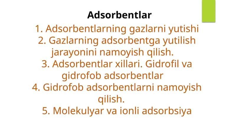 Adsorbentlar