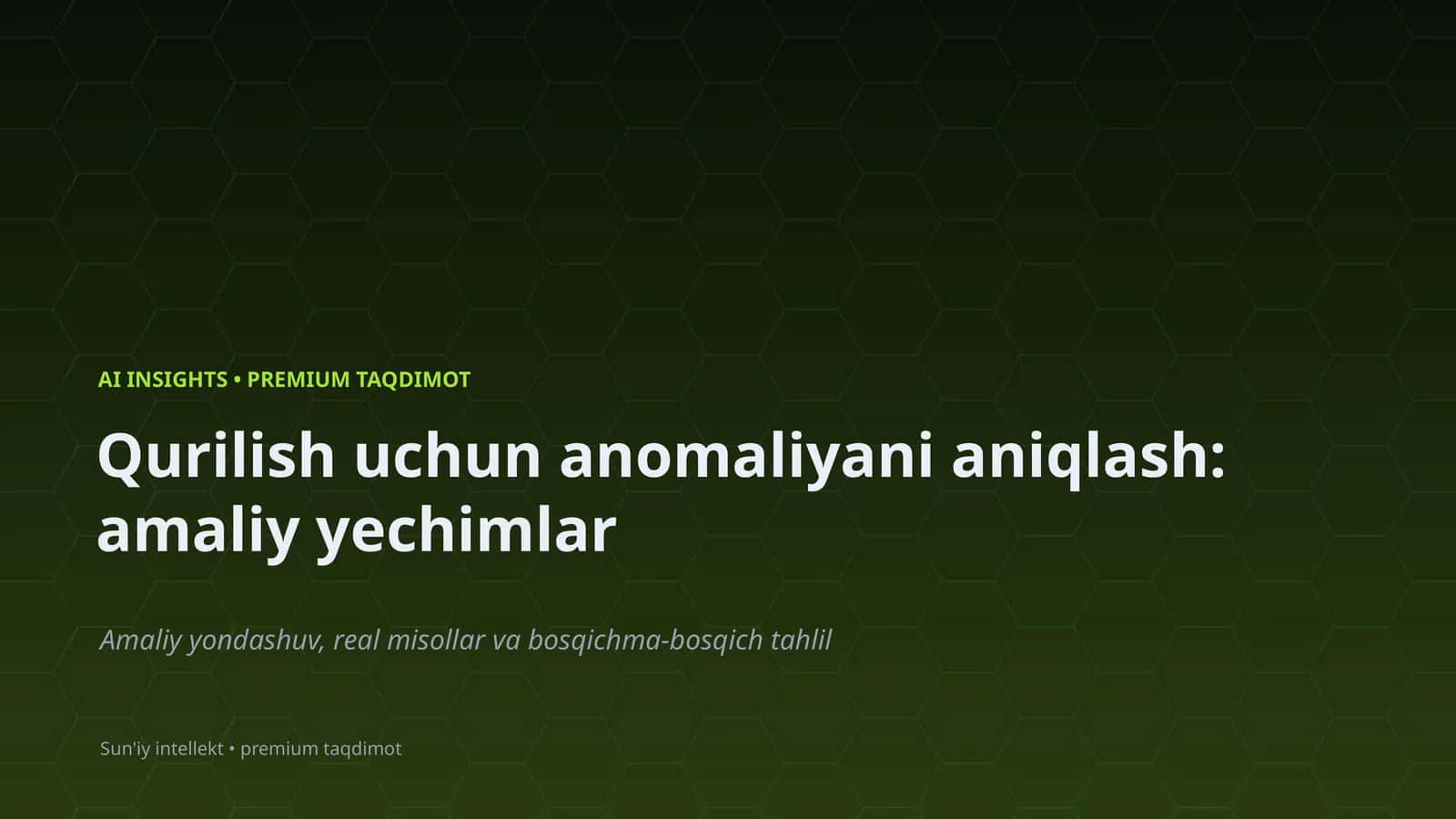 AI INSIGHTS • PREMIUM TAQDIMOT