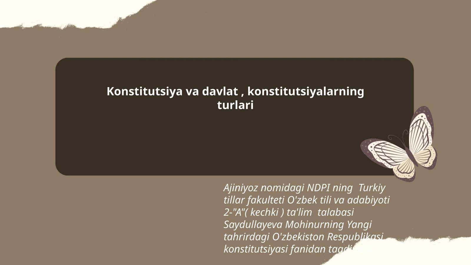 Yangi tahrirdagi O'zbekiston Respublikasi konstitutsiyasi