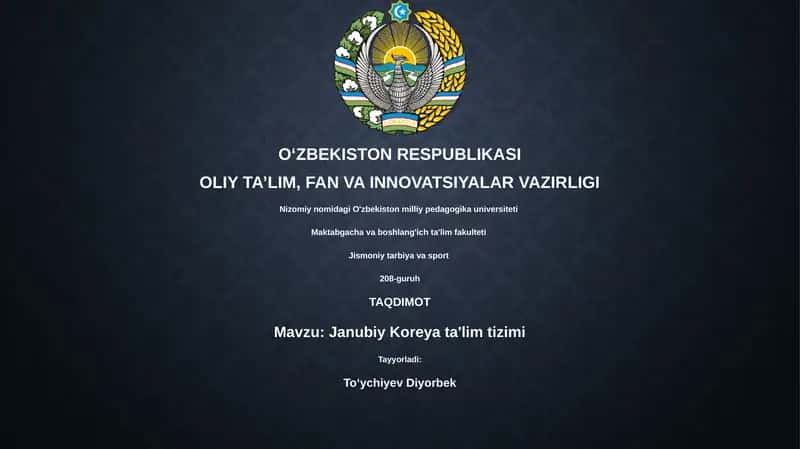 Janubiy Koreya ta'lim tizimi