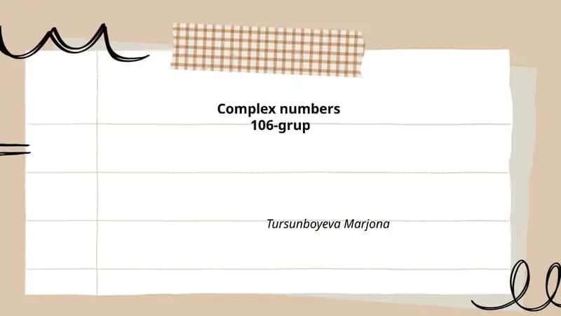 Complex numbers