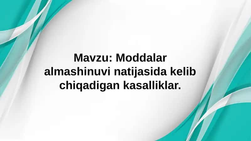 Moddalar almashinuvi kasalliklari