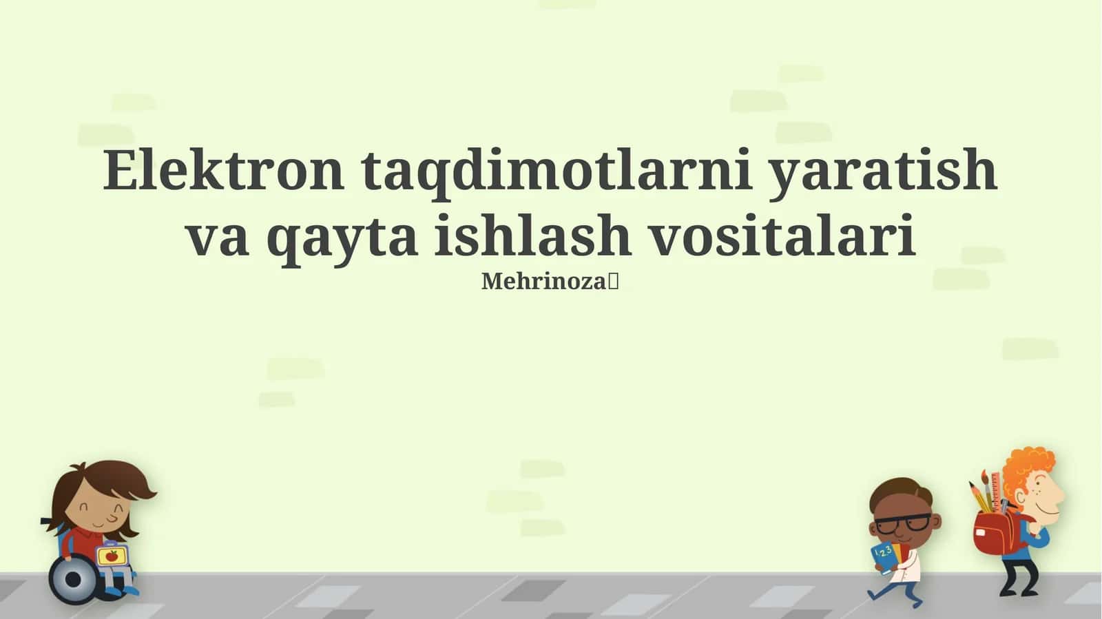 Elektron taqdimotlarni yaratish va qayta ishlash vositalari