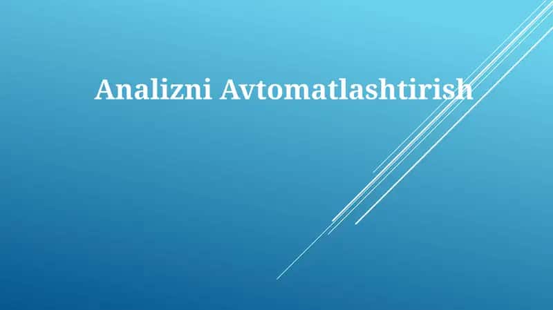 AnalizniAvtomatlashtirish