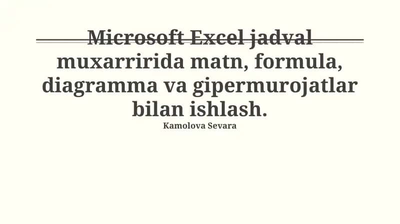 Microsoft Excel