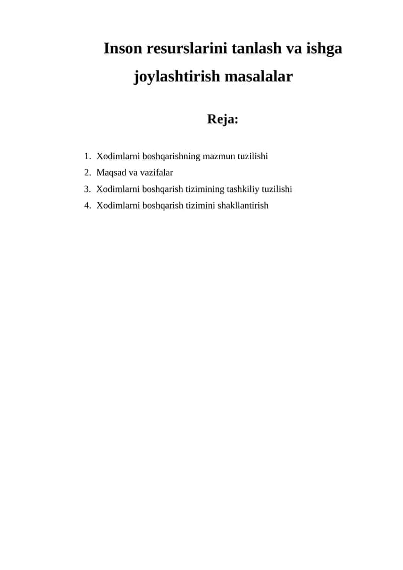 Inson resurslarini boshqarish
