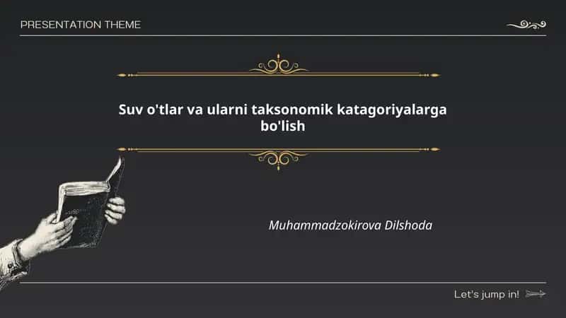 Suv o'tlar va ularni taksonomik katagoriyalarga bo'lish