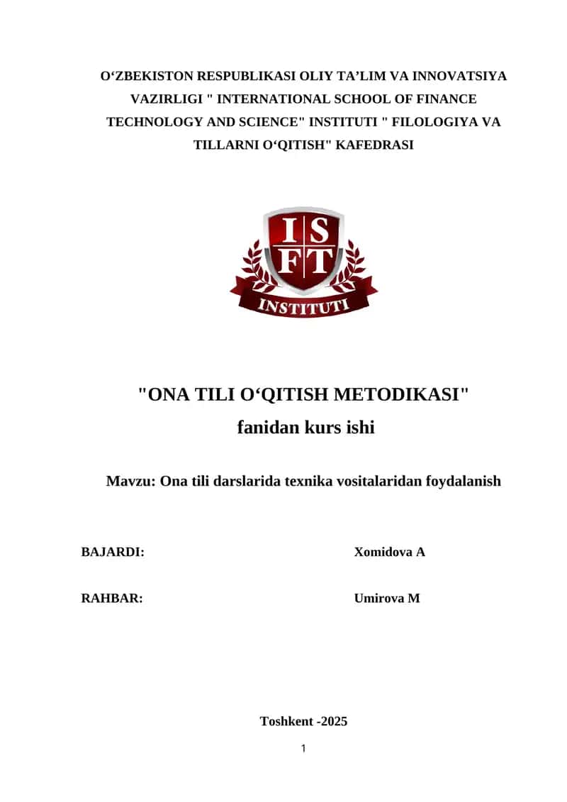 Ona tili darslarida texnika vositalaridan foydalanish