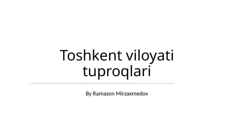 Toshkent viloyati tuproqlari