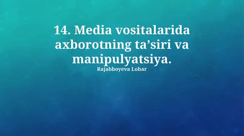 Axborot manipulyatsiyasi - usullari va ta'siri