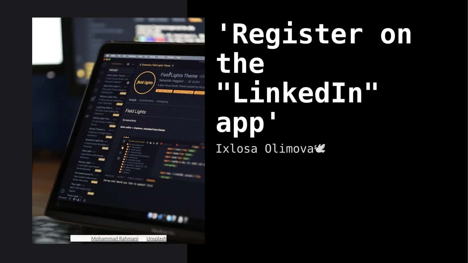 'Register on the "LinkedIn" app'