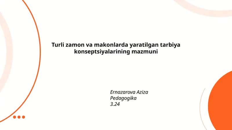 Antik davr tarbiya konseptsiyasi