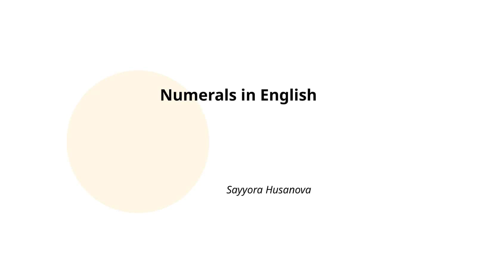 Numerals in English