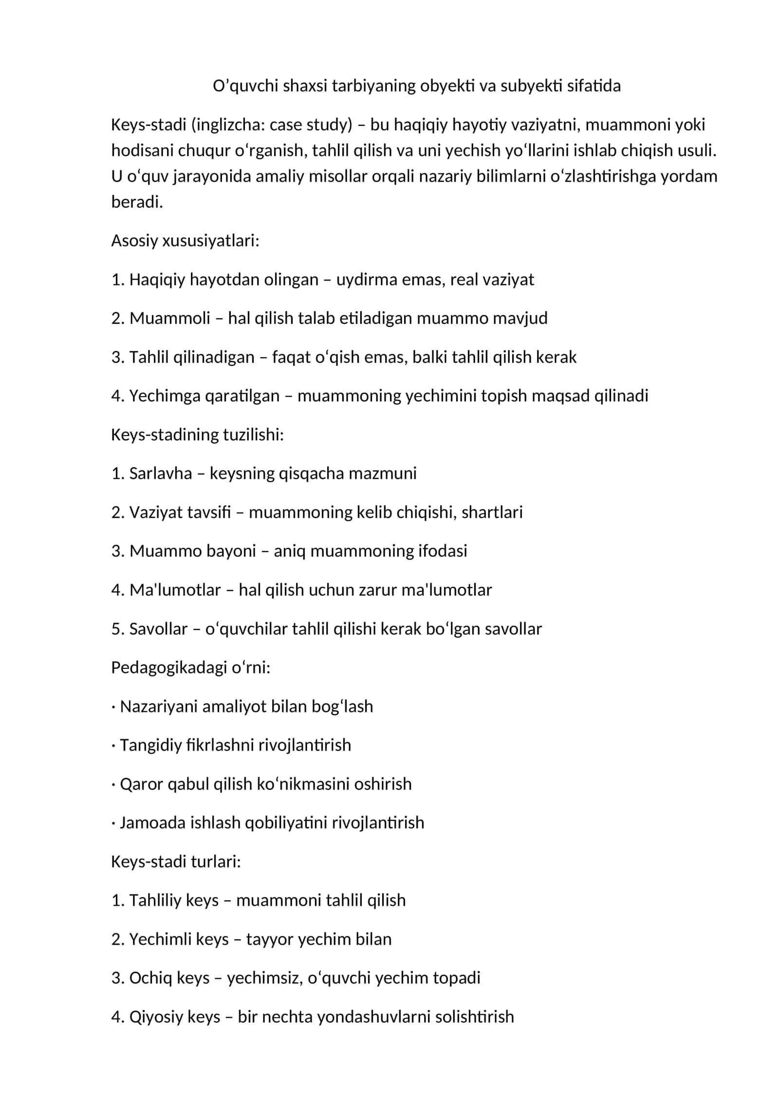 Keys-stadi (Case Study)