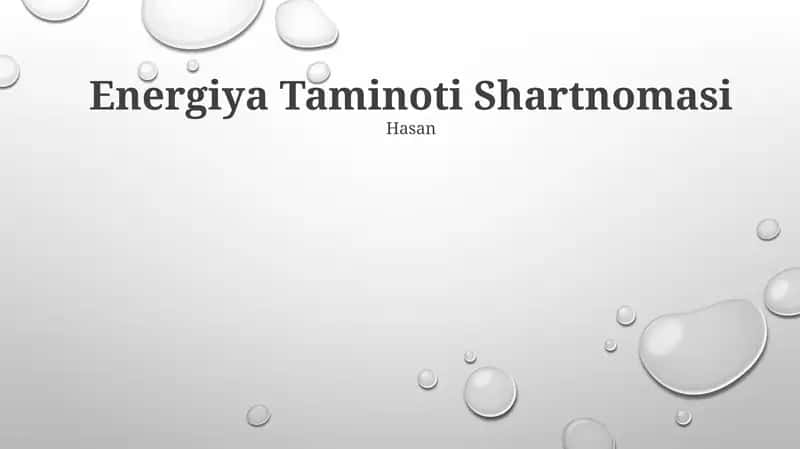 Energiya Taminoti Shartnomasi