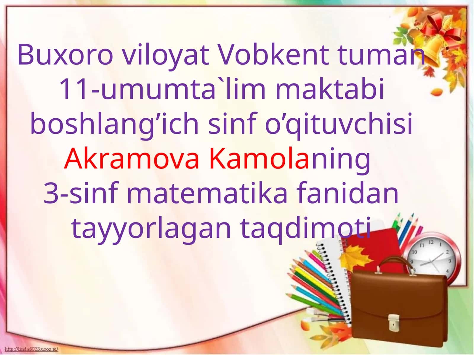 3-sinf matematika fanidan tayyorlagan taqdimoti