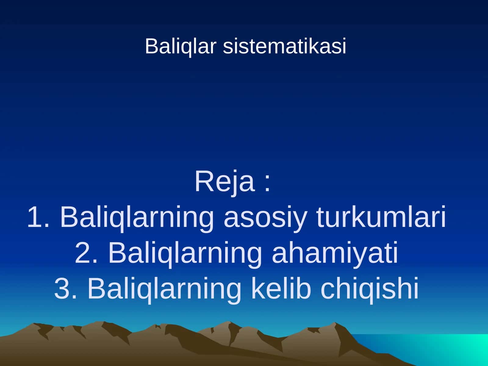 Baliqlar sistematikasi