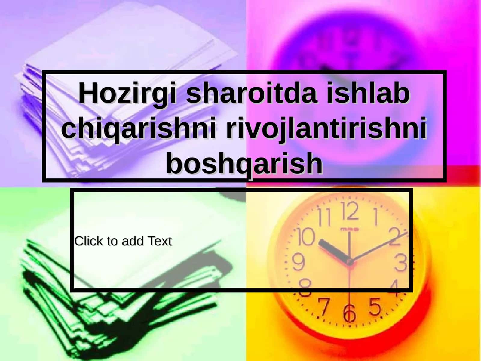 Hozirgi sharoitda ishlab chiqarishni rivojlantirishni boshqarish