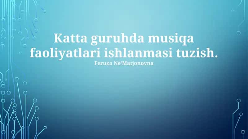 Musiqa Faoliyatlari Ishlanmasi Tuzish