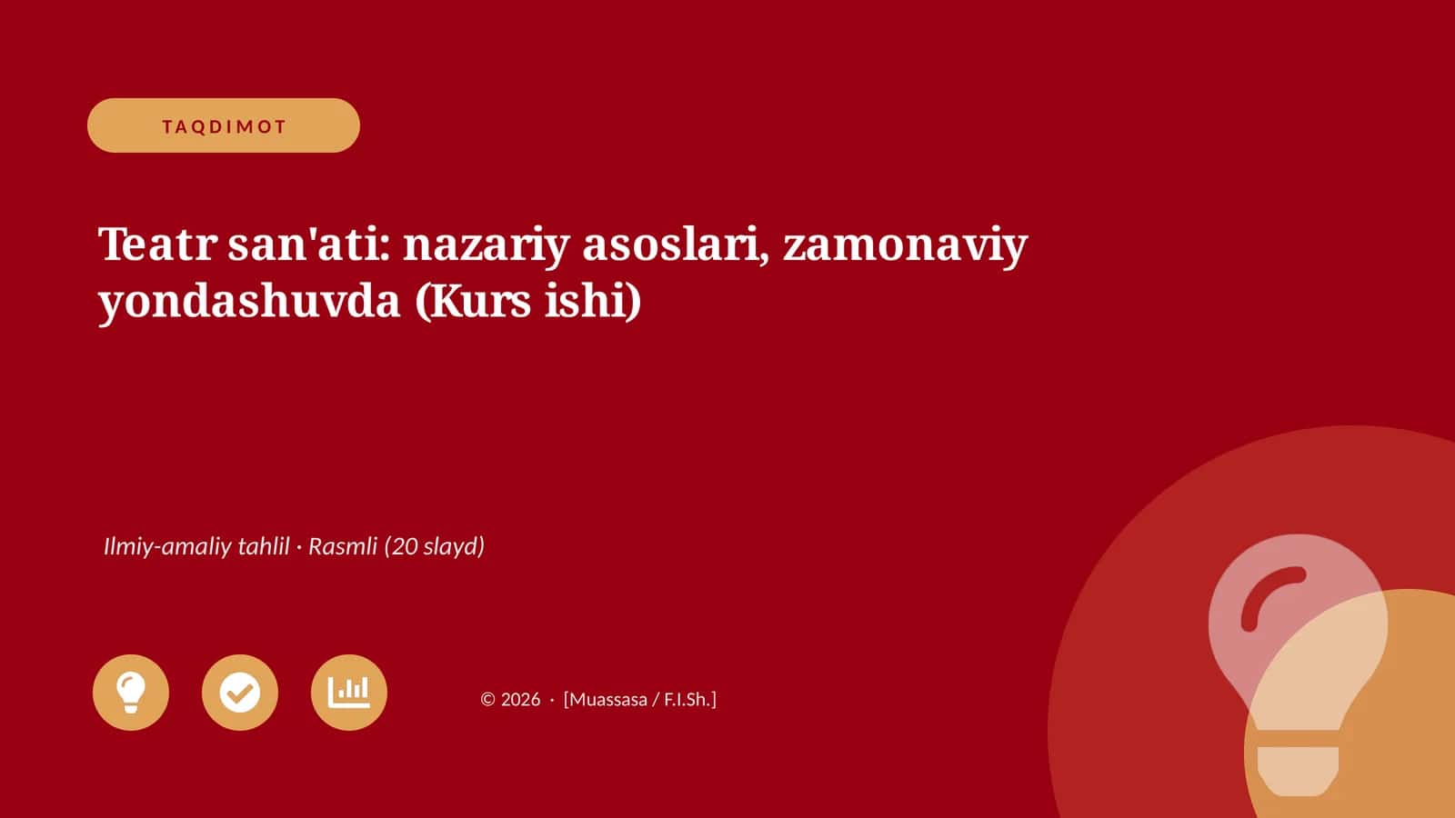 Teatr san'ati: nazariy asoslari, zamonaviy yondashuvda (Kurs ishi)
