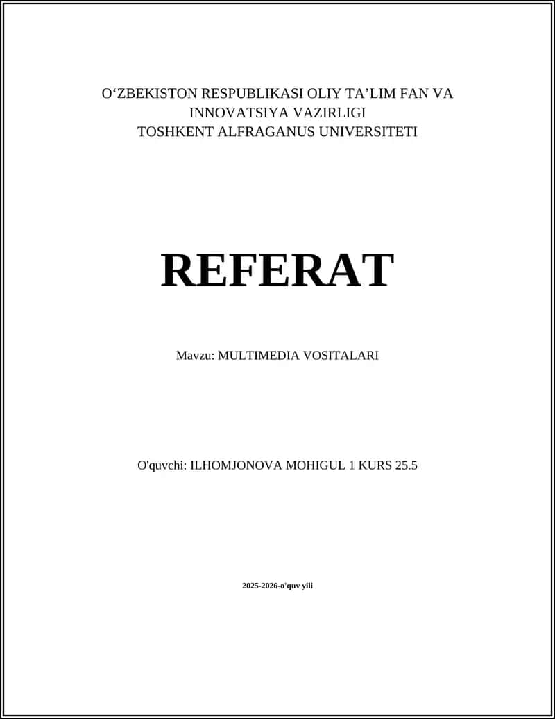 MULTIMEDIA VOSITALARI