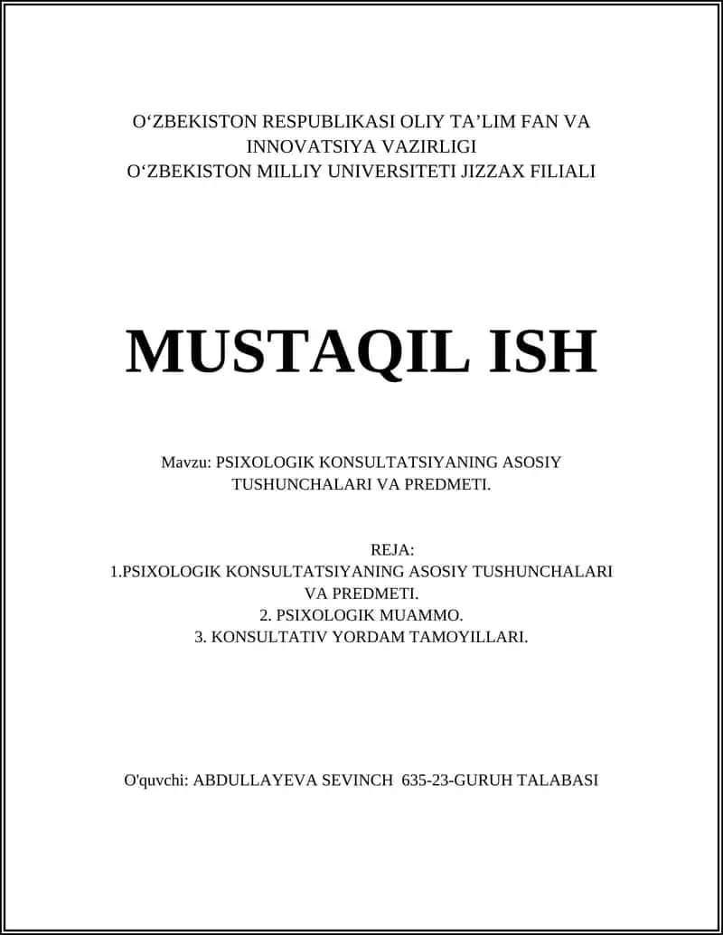 Psixologik Konsultatsiya