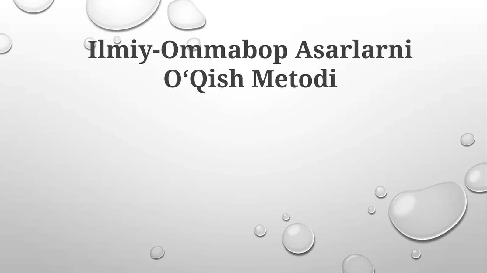 Ilmiy-Ommabop Asarlarni OʻQish Metodi