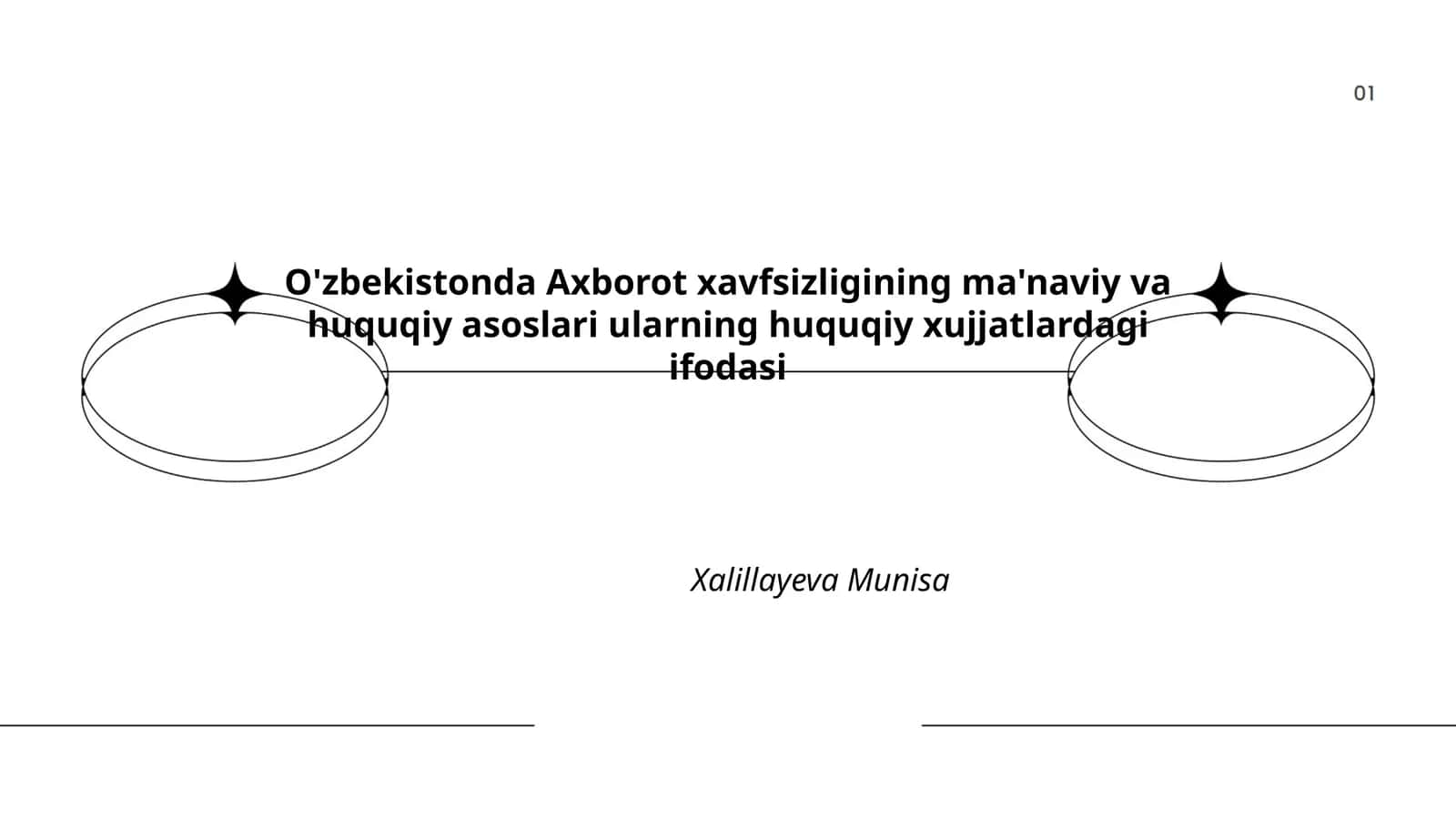 O'zbekistonda Axborot xavfsizligining ma'naviy va huquqiy asoslari ularning huquqiy xujjatlardagi ifodasi