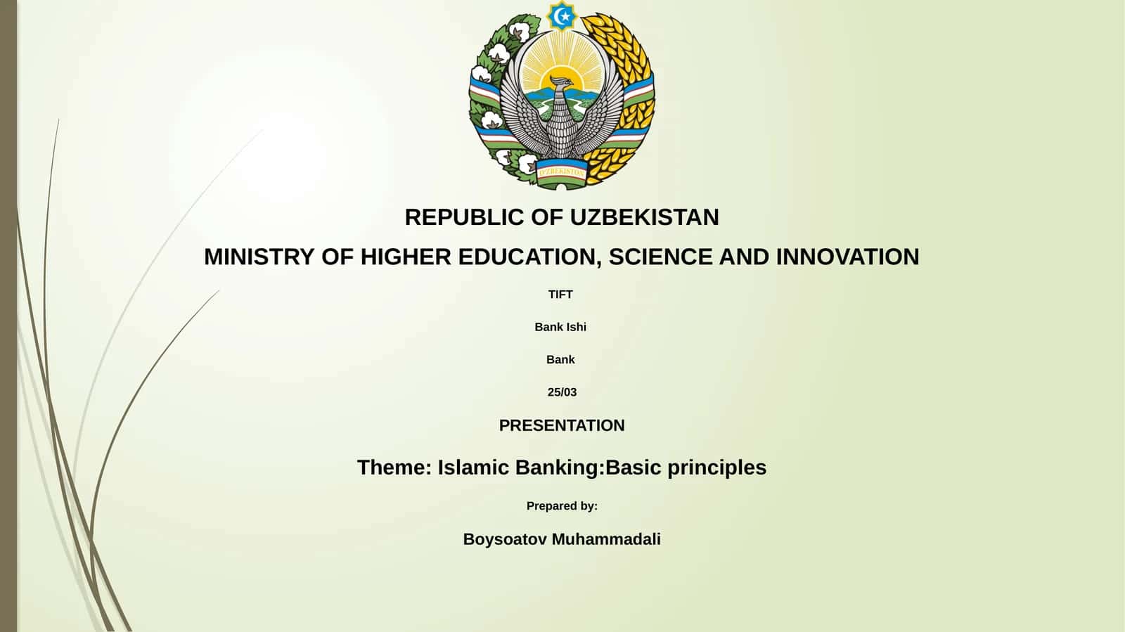 Islamic Banking:Basic principles