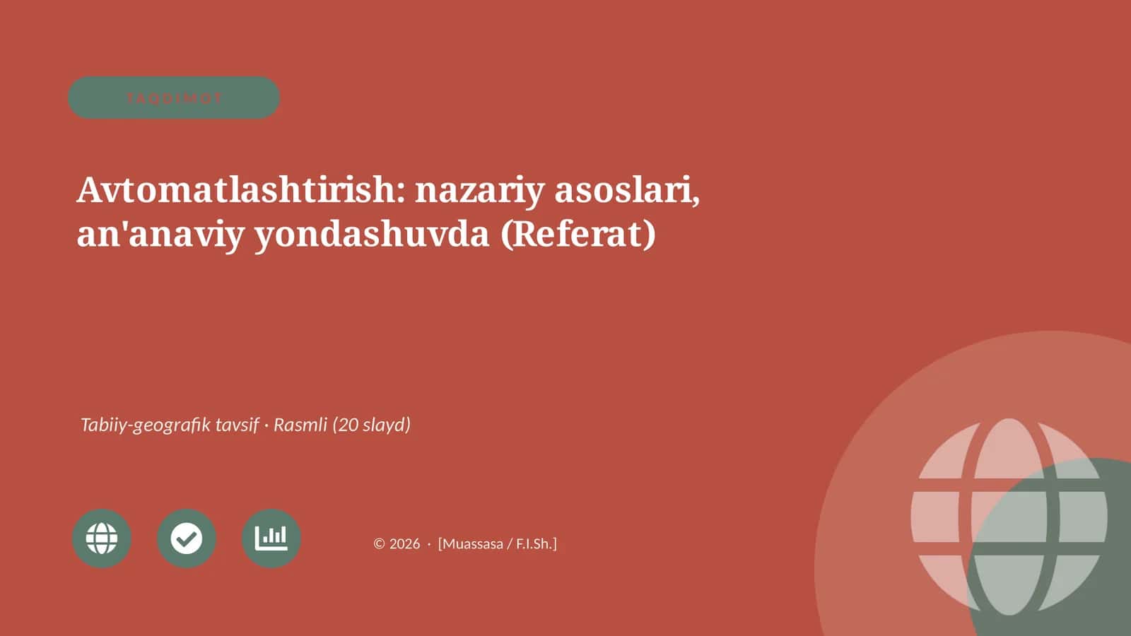 Avtomatlashtirish: nazariy asoslari, an'anaviy yondashuvda