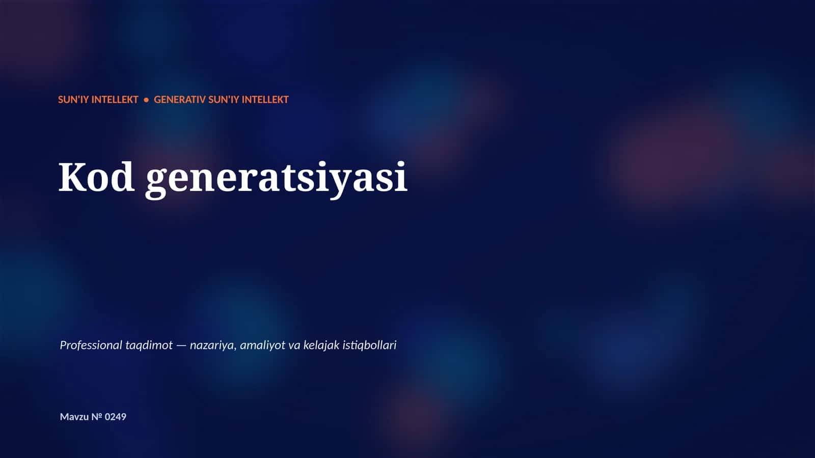 Generativ SUN'IY INTELLEKT