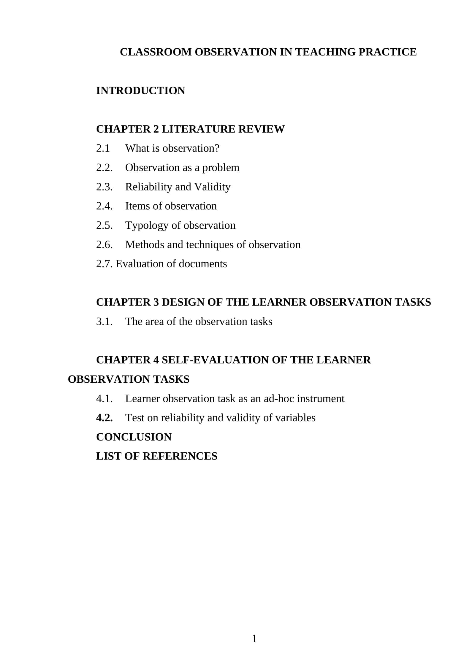 CLASSROOM OBSERVATION IN TEACHING PRACTICE