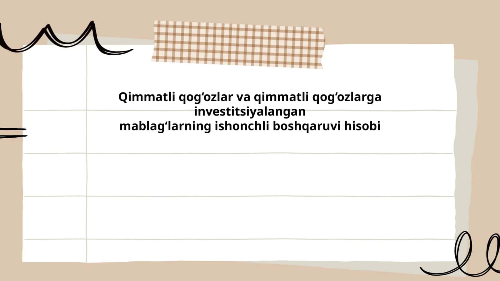 Qimmatli qog‘ozlar va qimmatli qog‘ozlarga investitsiyalangan mablag‘larning ishonchli boshqaruvi hisobi