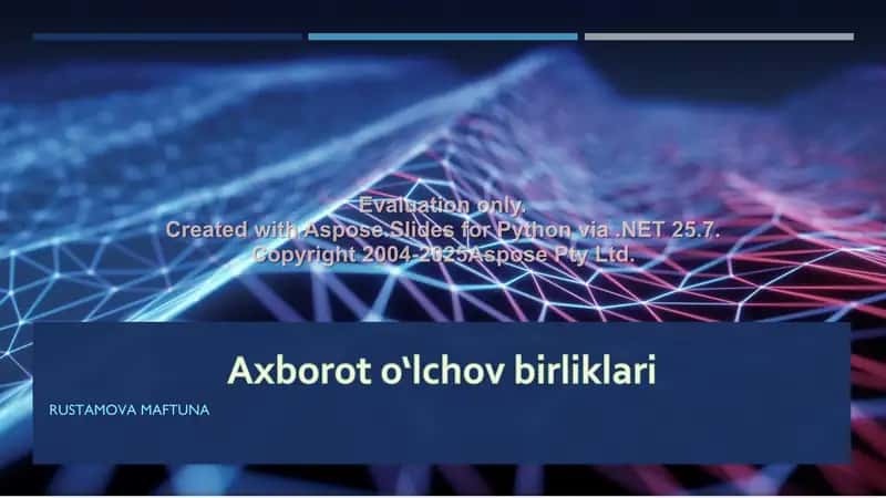 Axborot o‘lchov birliklari
