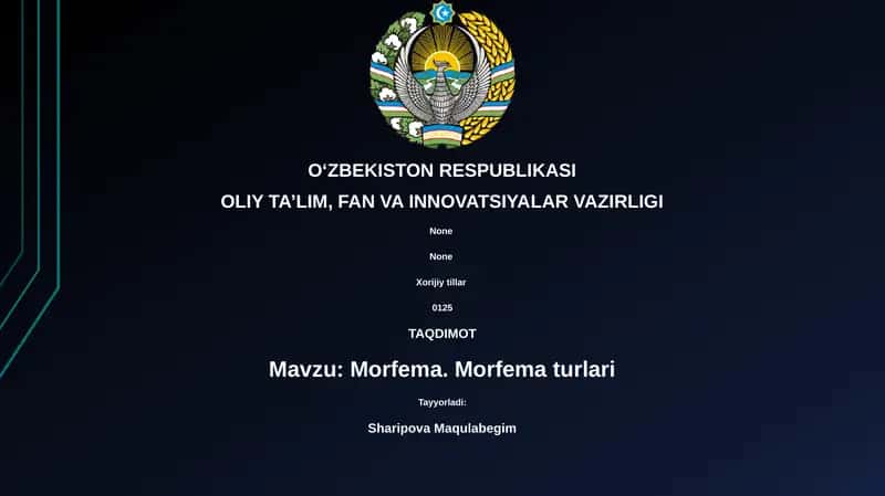 Morfema. Morfema turlari