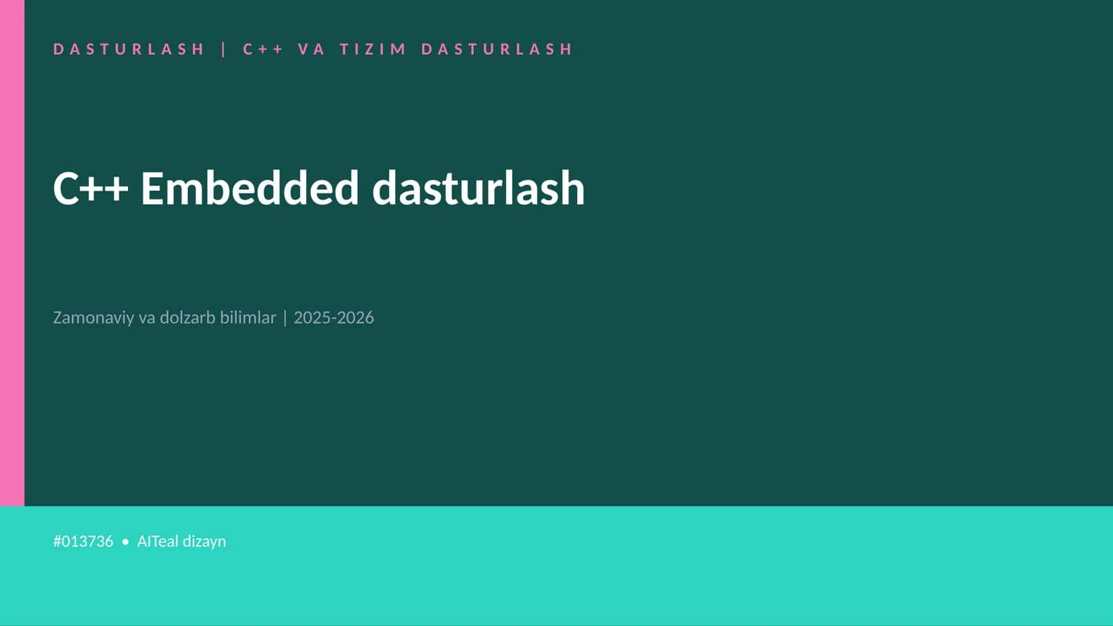 C++ VA TIZIM DASTURLASH