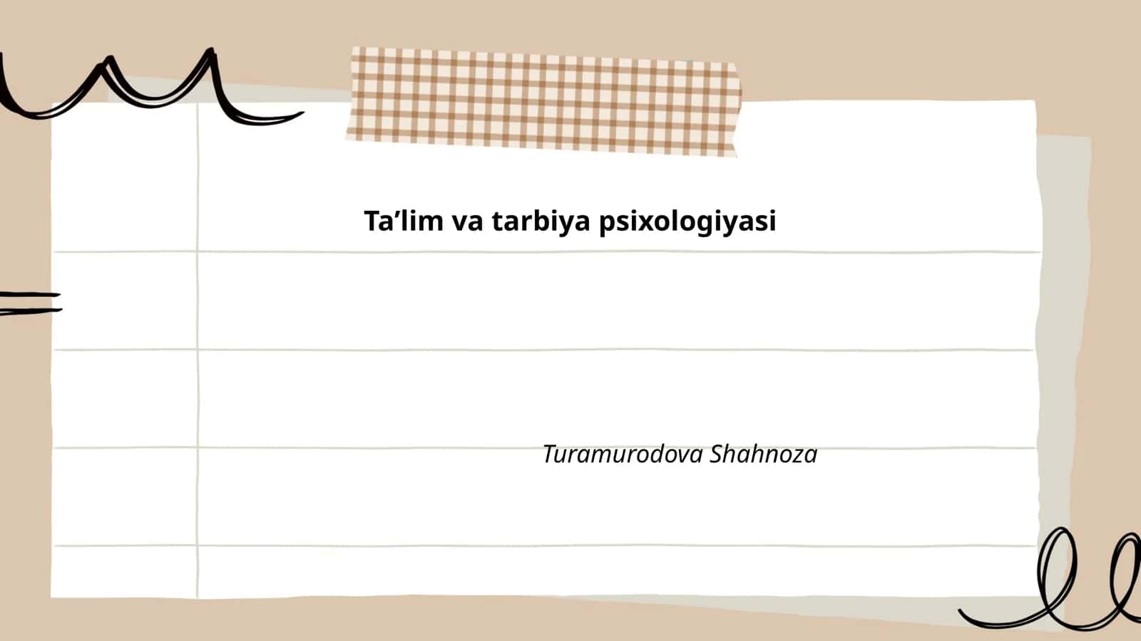 Taʼlim va tarbiya psixologiyasi