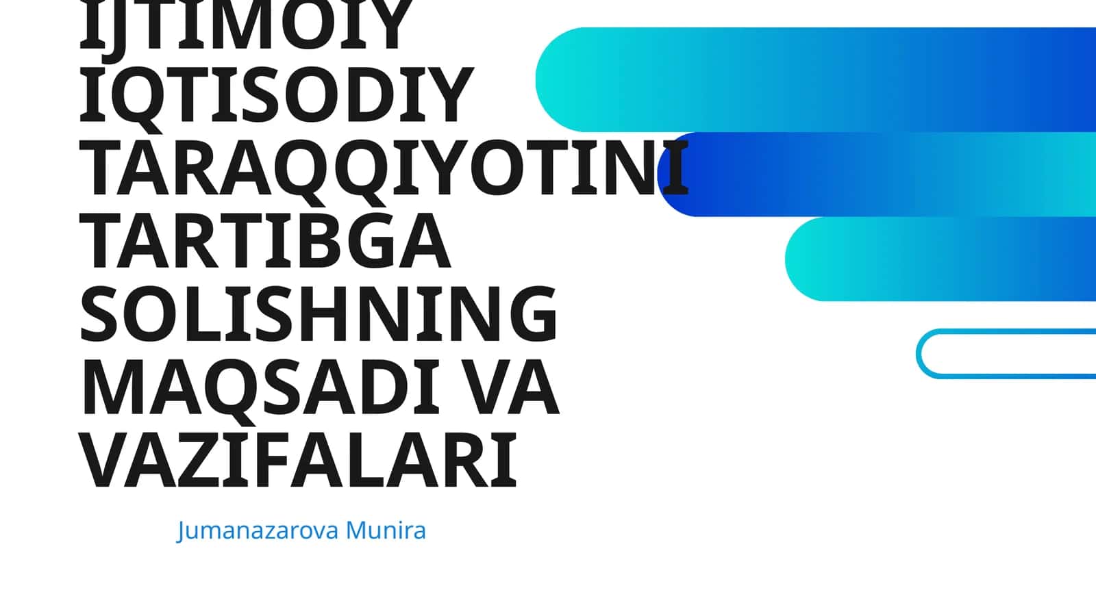 MINTAQALAR IJTIMOIY IQTISODIY TARAQQIYOTINI TARTIBGA SOLISHNING MAQSADI VA VAZIFALARI