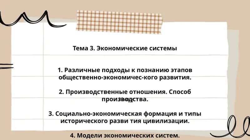 Тема 3. Экономические системы