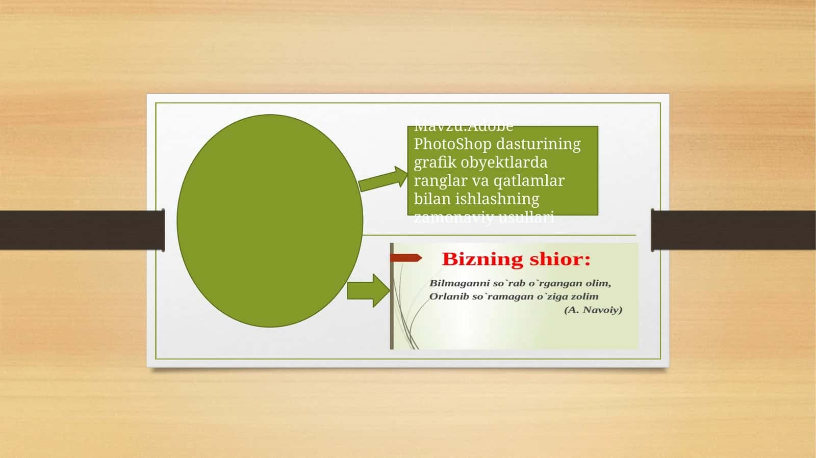 Mavzu:Adobe PhotoShop dasturining grafik obyektlarda ranglar va qatlamlar bilan ishlashning zamonaviy usullari
