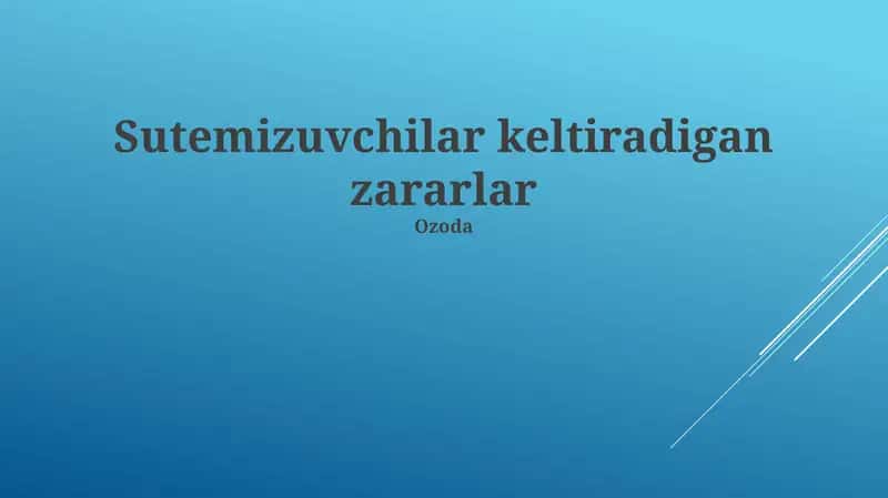 Sutemizuvchilar keltiradigan zararlar