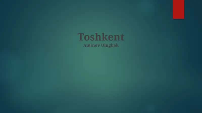Tashkent Economy and Industry