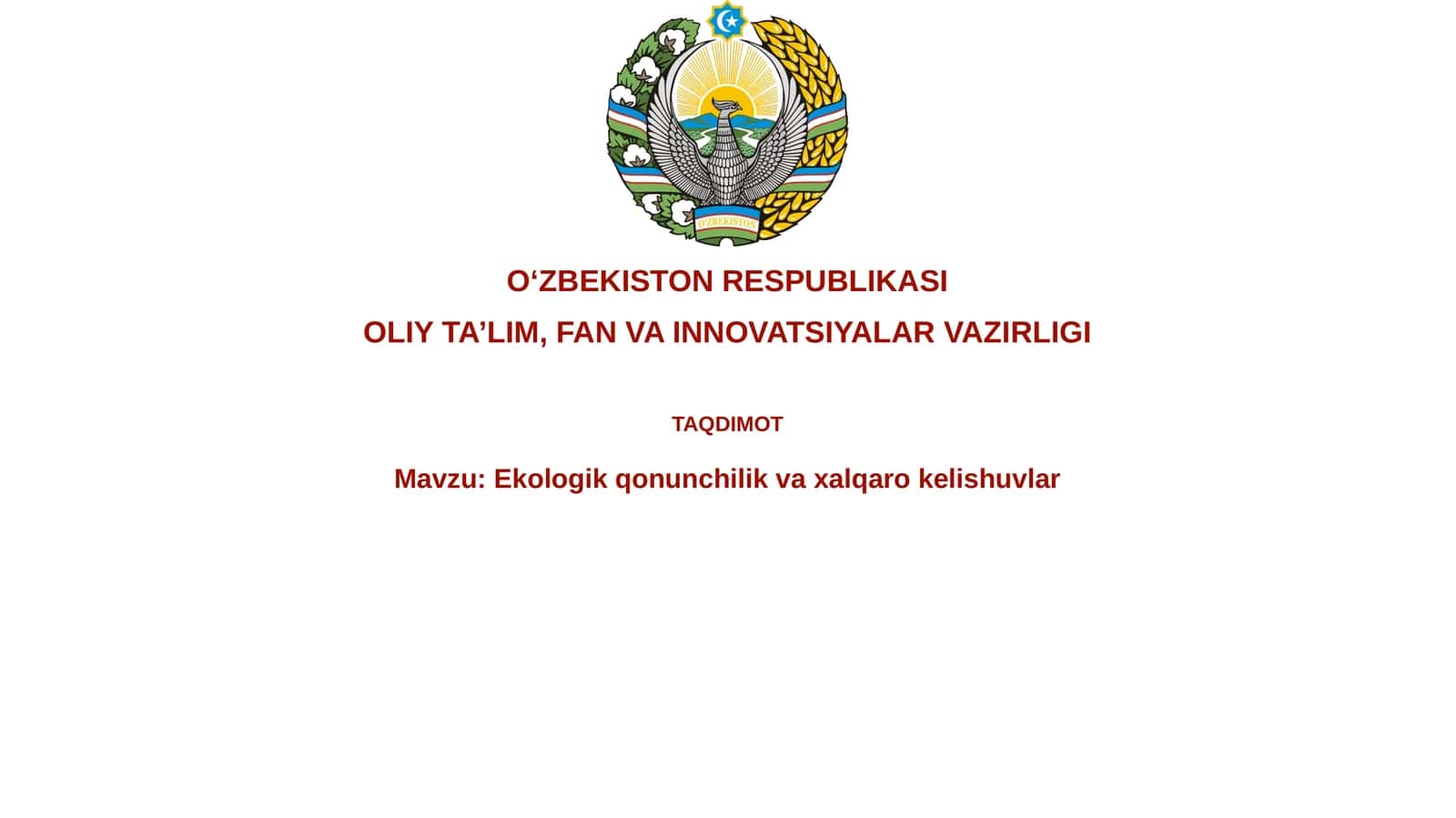 Ekologik qonunchilikning asosiy tamoyillari