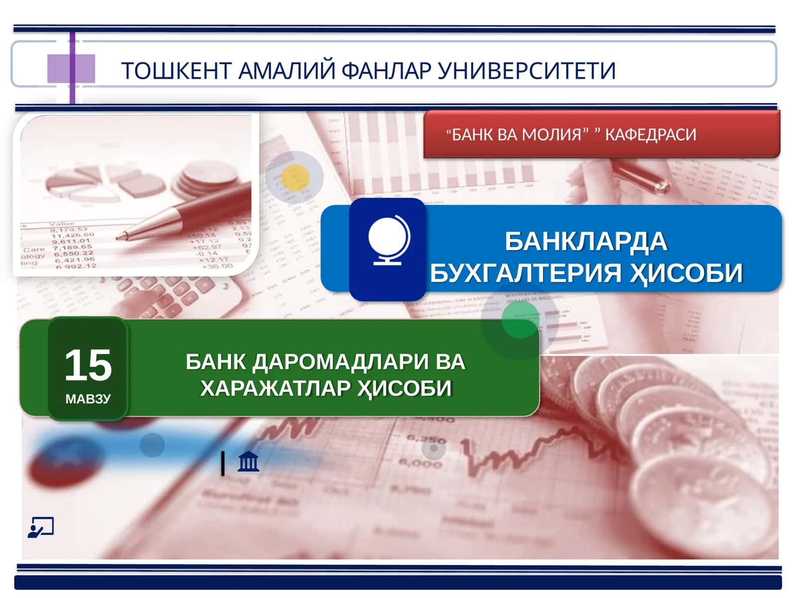 Bank daromadlari va xarajatlari hisobi