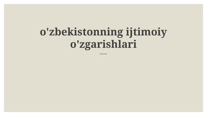 Demografik o'zgarishlar va urbanizatsiya