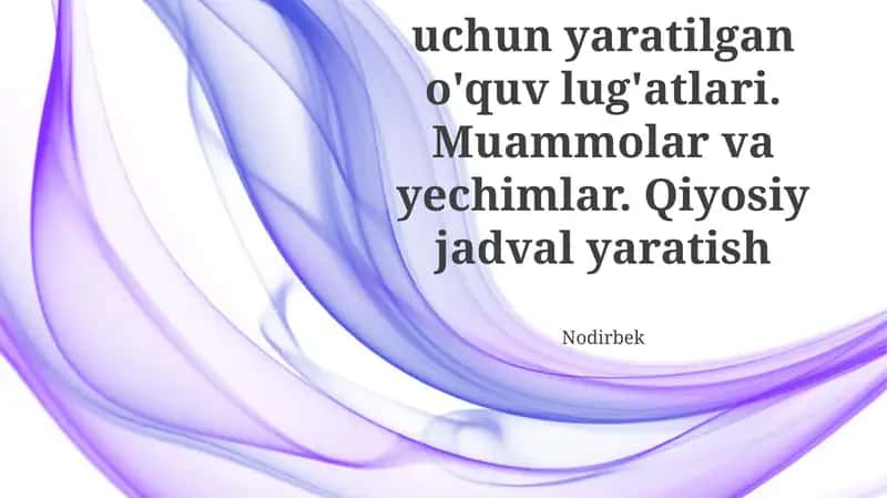 Ona tili darslari uchun Lug'atlar