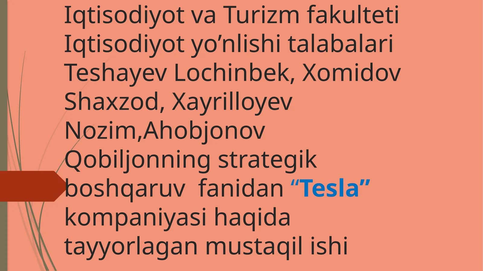 Tesla kompaniyasi haqida