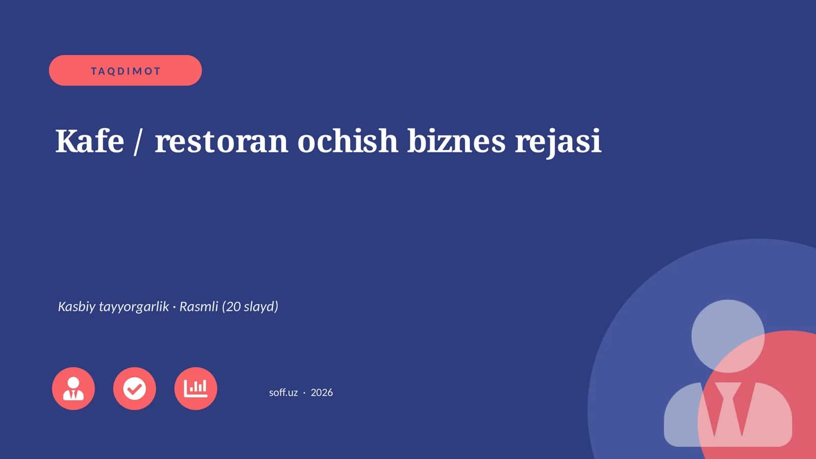 Kafe / restoran ochish biznes rejasi